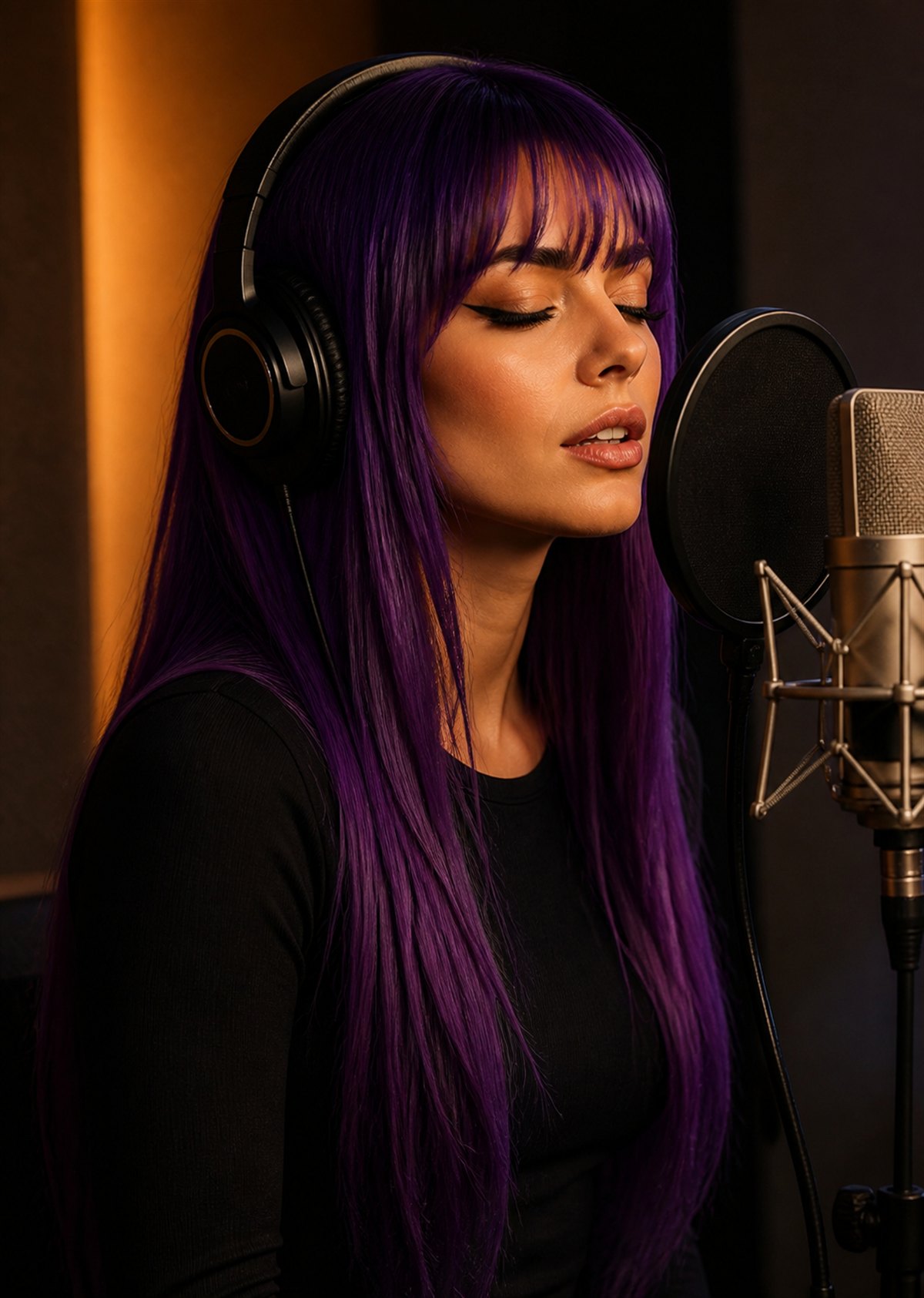 Rhea Riot i en fiktiv inspelningsstudio